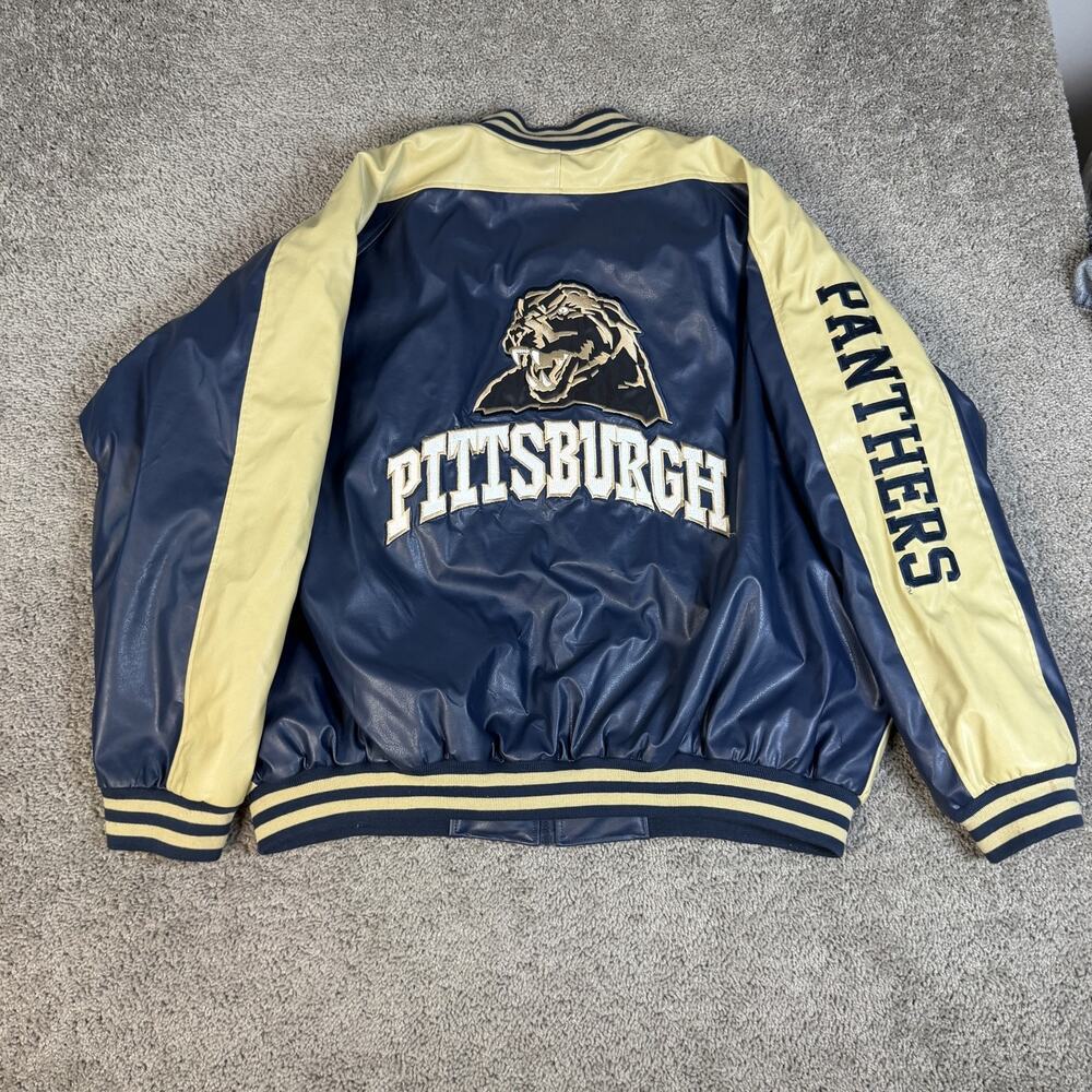 Vintage Pitt Panthers Jacket Mens 3XL Blue Football Steve & Barry's Team Apparel